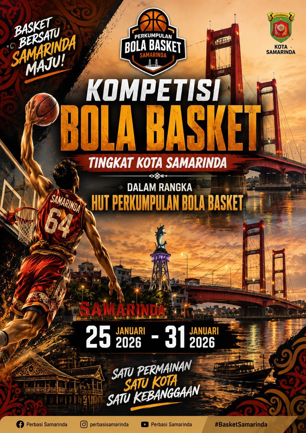 Kompetisi bola basket tingkat Kota Samarinda dalam Rangka HUT Perkumpulan bola basket